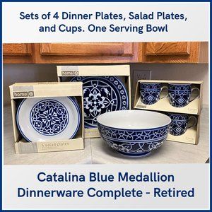 4 Piece Sets of Target Home Catalina Medallion  Dinnerware - Retired Design NEW